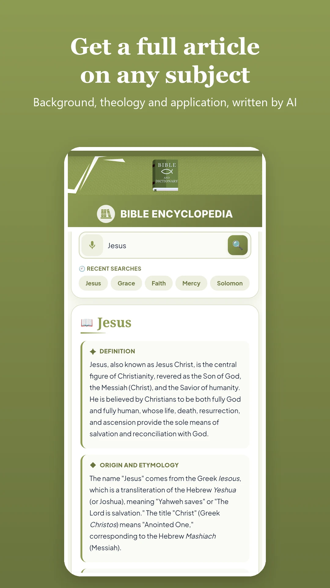 Bible and Dictionary screenshot